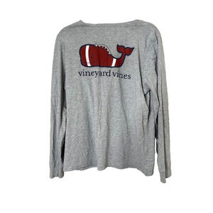 Vineyard Vines Shirt Mens XL Gray Football Whale Graphic Long Sleeve Tee